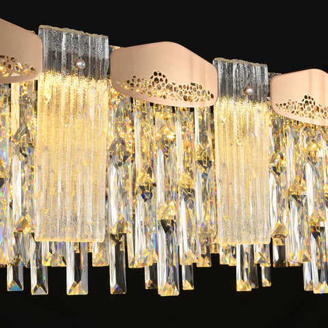 23.2" Orison Gold Chandeliers Modern Crystal Chandelier Pendant LED Light Fixture for Dining Living Room Kitchen Islan
