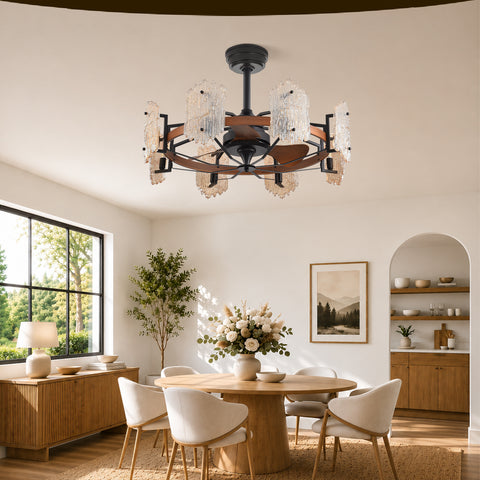 28.7" Orison Chandelier Ceiling Fans with Remote & APP Control