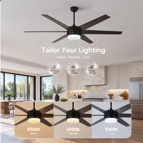 70" Orison Smart Ceiling Fans with Lights, Alexa & Remote & Tuya, 8500 CFM