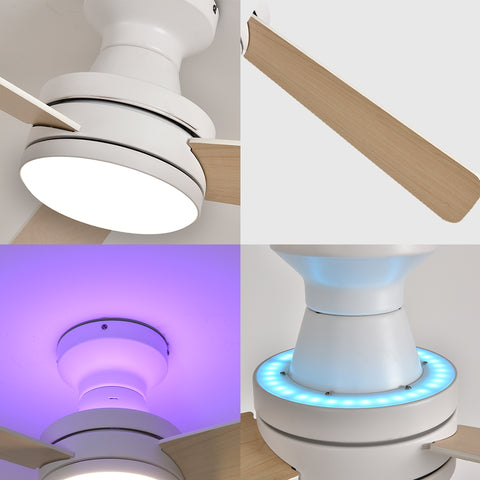 42" Orison Ceiling Fans with Light, Features RGB Backlight, Dimmable Lighting