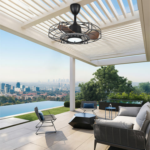 24" Orison Outdoor Ceiling Fan with RGB Light, Gazebo Fans Outdoor Hanging