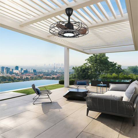 24" Orison Outdoor Ceiling Fan with RGB Light, Gazebo Fans Outdoor Hanging