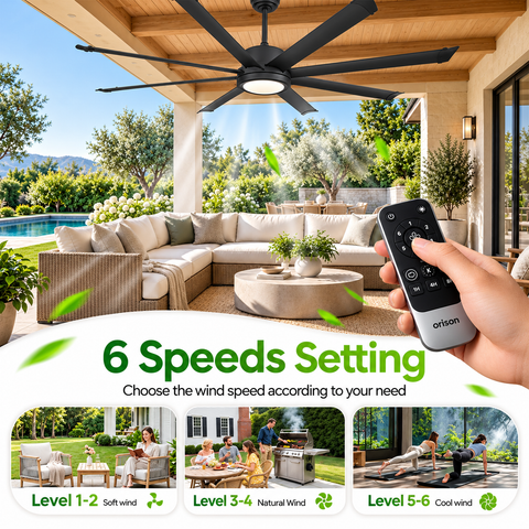 72" Orison Smart Ceiling Fans with Lights, Alexa & Remote & Tuya