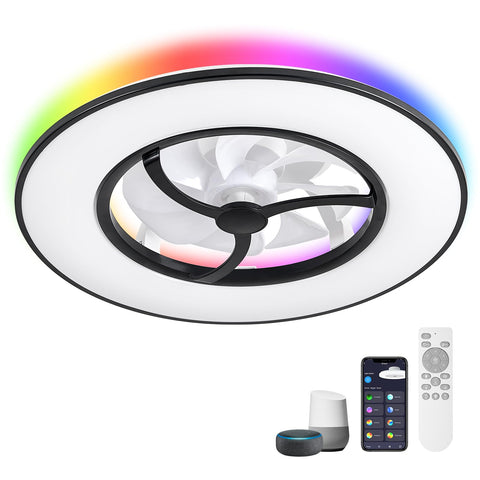 23" Orison Smart Ceiling Fans with Lights, Alexa/Google Assistant/APP Control