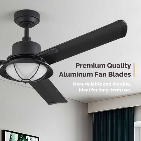 52" Orison Large Ceiling Fan with Light, Backlit Ambient Light with Remote/APP Control