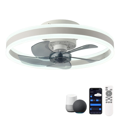 20" CHANFOK Orison Smart Ceiling Fans with Lights with Alexa/Google Assistant/Remote Control
