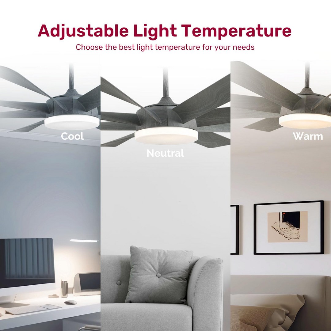 60" YANASO Large Traditional Ceiling Fan with Light and Remote Orison